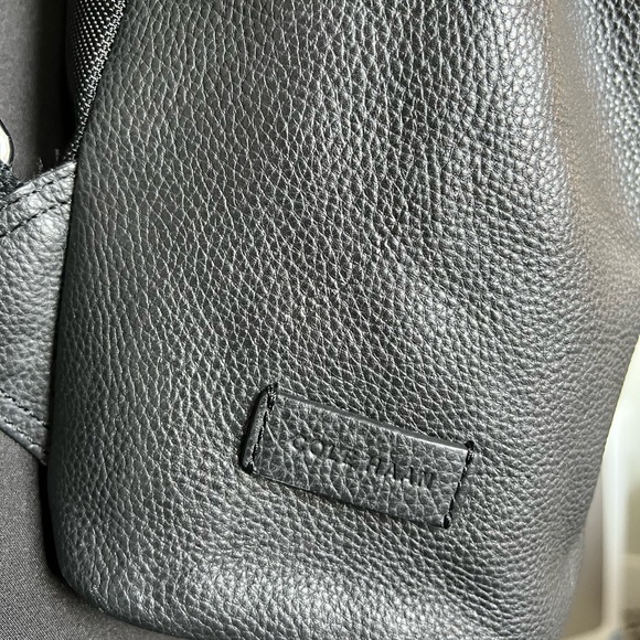 Cole Haan Black Pebble Leather Backpack - Picture 4 of 5